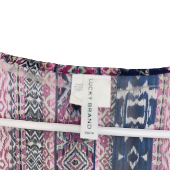 Lucky Brand Womens Sheer Kimono Cardigan W/ Tassels Multicolor Small Polyester - Picture 3 of 11